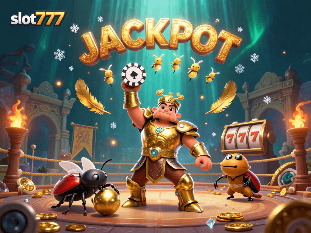 Win exciting jackpots with slot777 in this vibrant casino-themed illustration.
