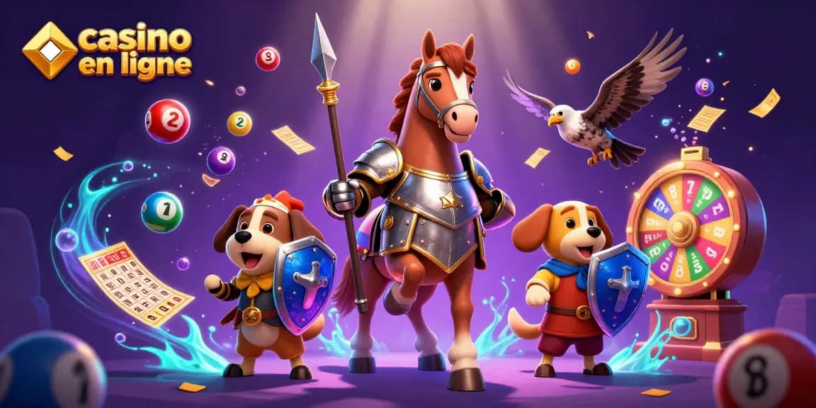 Jouez avec enthousiasme au casino en ligne grâce à cette illustration dynamique captivante.