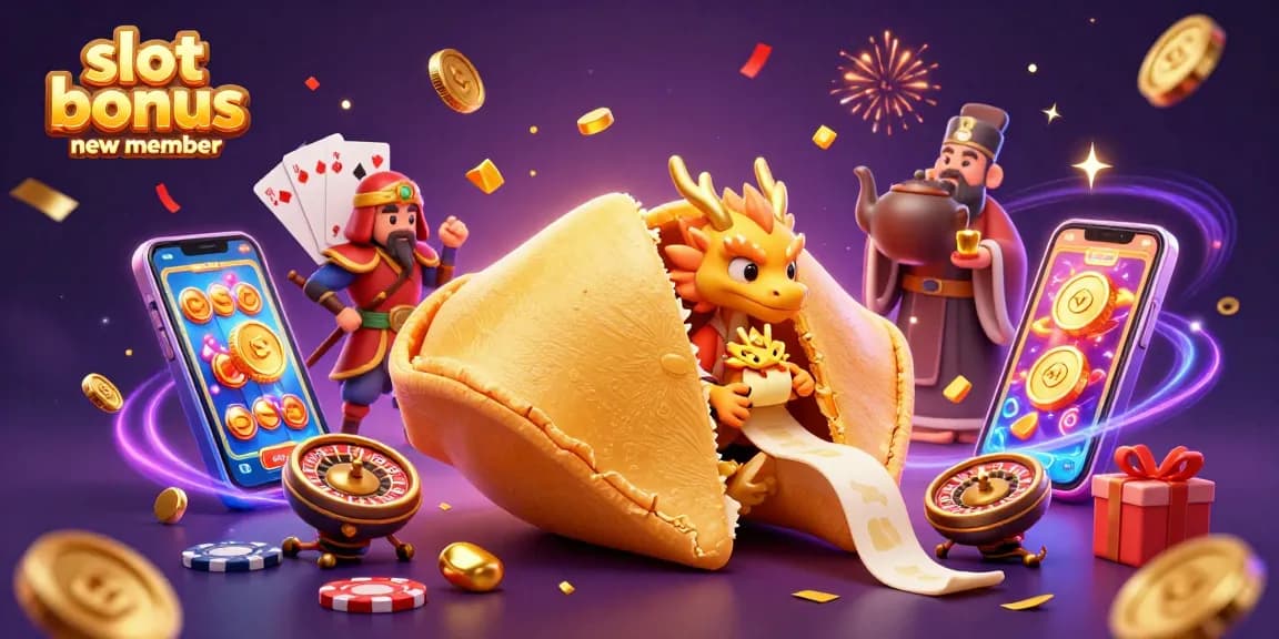 Experience the excitement of slot bonus new member offers with dynamic casino elements and vibrant characters.