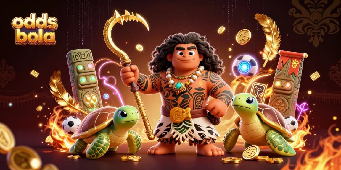 Engage with odds bola in a vibrant scene filled with dynamic sports betting elements and colorful characters.