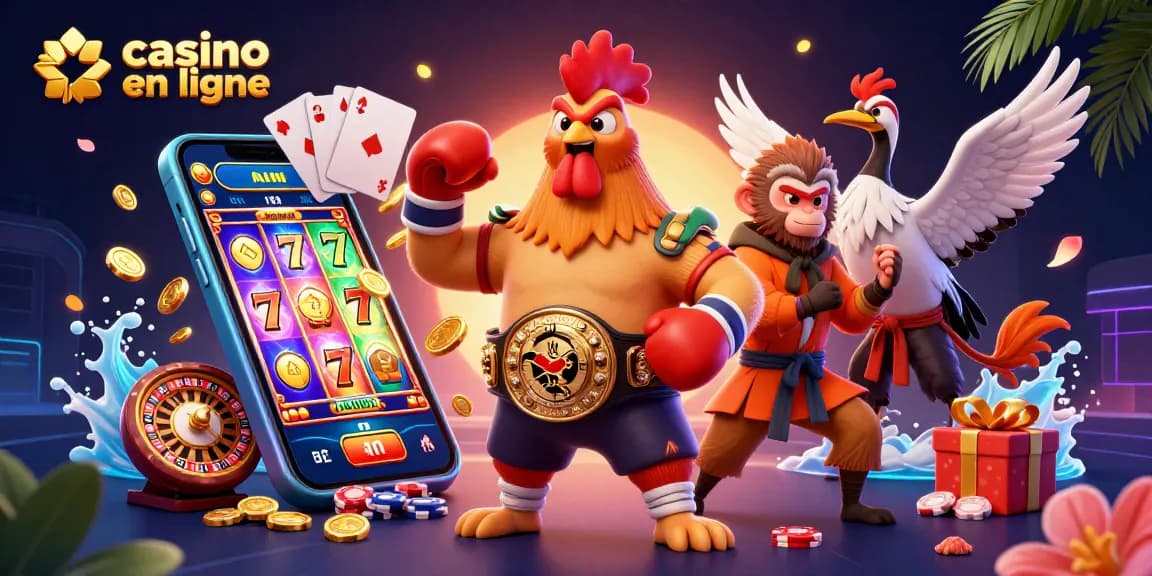 Participez à une action de casino en ligne palpitante avec des personnages vibrants et des éléments de jeu colorés autour d'eux.