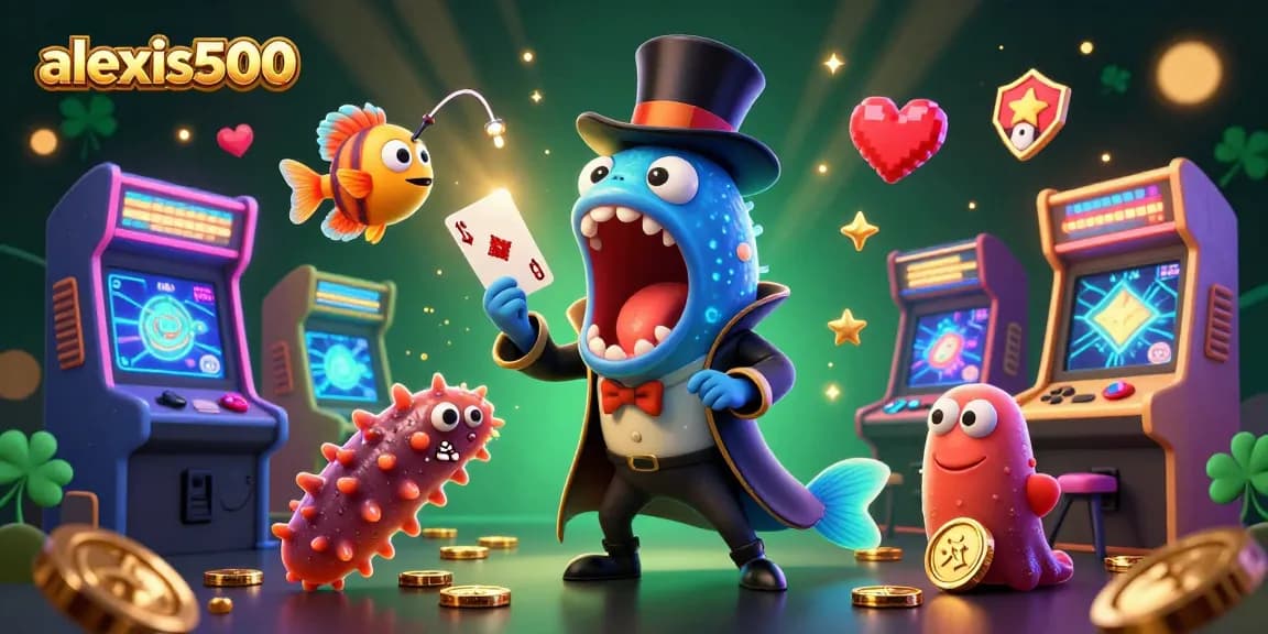 Engage in thrilling gameplay at alexis500 with vibrant casino characters and sparkling elements.