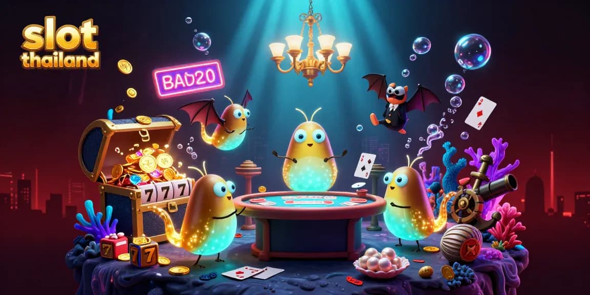 Experience the excitement of slot thailand with vibrant glowworms in an underwater casino.
