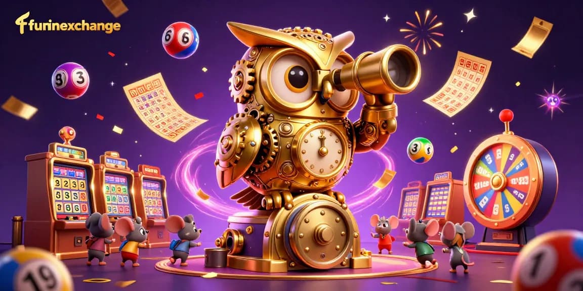 Experience funinexchange with a cartoon owl and mice enjoying a vibrant, dynamic casino scene.