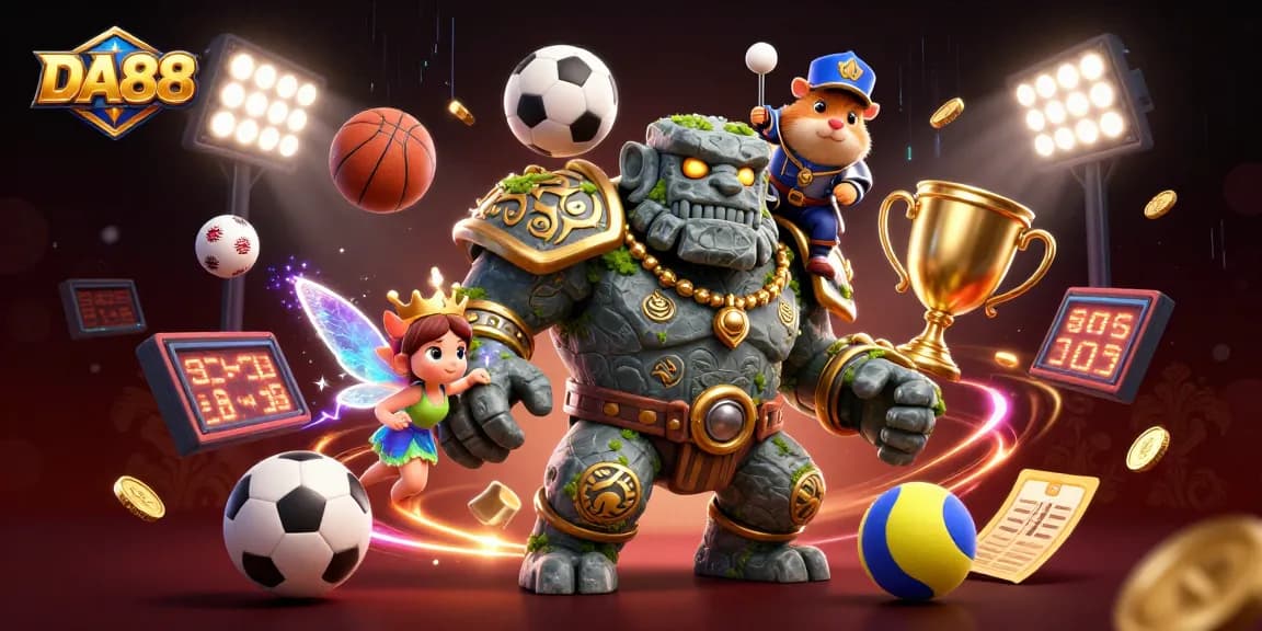 DA88 brings a thrilling experience with sports betting elements and vibrant characters in a dynamic casino context.