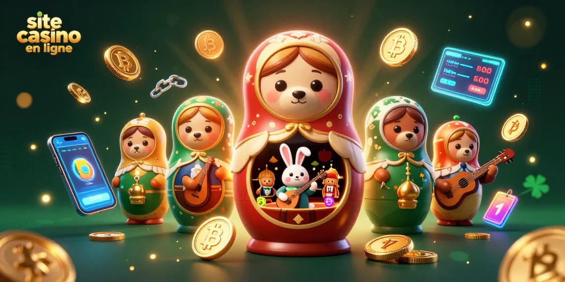 Jeu immersif avec des ours Matryoshka et un lapin musical sur un site de casino en ligne