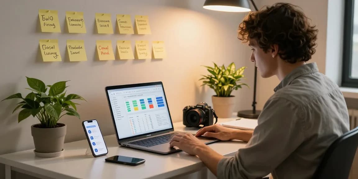 Best site to buy X Followers showcased in a modern marketing office with analytics dashboard, smartphone, and creative workspace.