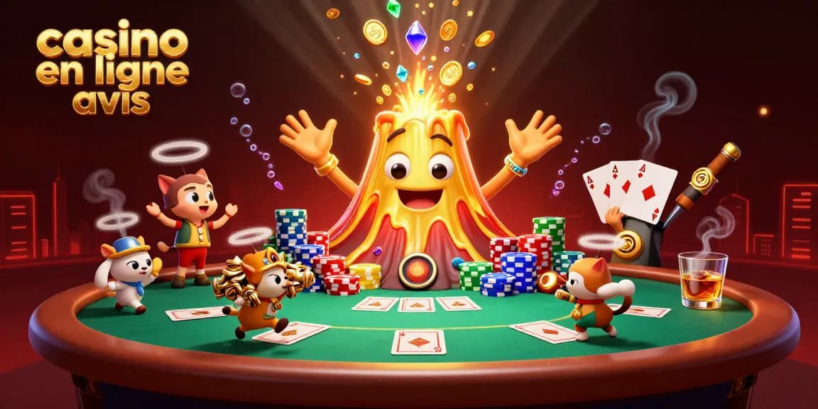 Visualisez des animaux explorateurs fuyant des trésors d'un volcan doré dans un casino en ligne avis.