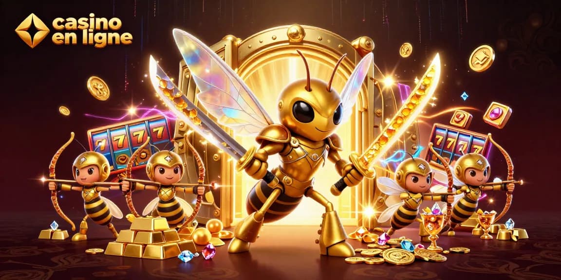 Jouez sur le casino en ligne avec des personnages de jeu captivants et des éléments scintillants.