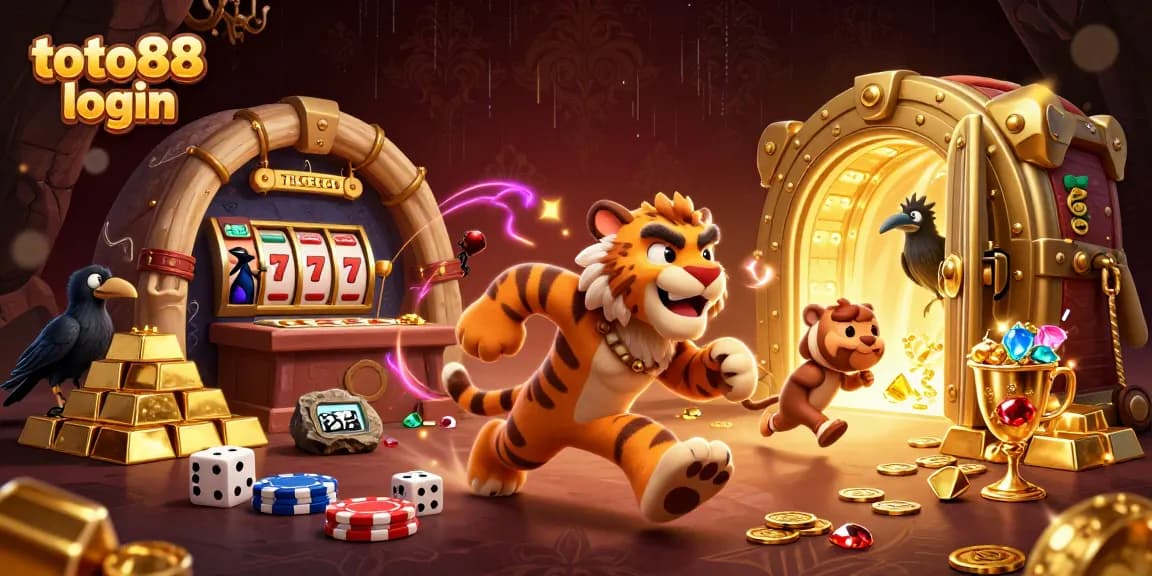 Experience the excitement of playing at a prehistoric casino with toto88 login, featuring vibrant characters and dynamic game elements.