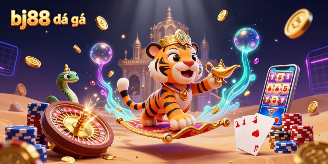 Experience thrilling bj88 đá gà action with 3D characters and vibrant casino elements.