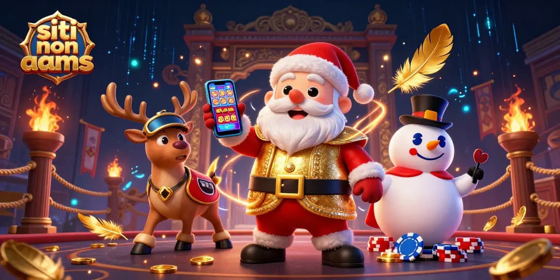 Scommettendo con i migliori siti non AAMS, il Babbo Natale 3D si diverte in un casinò animato.