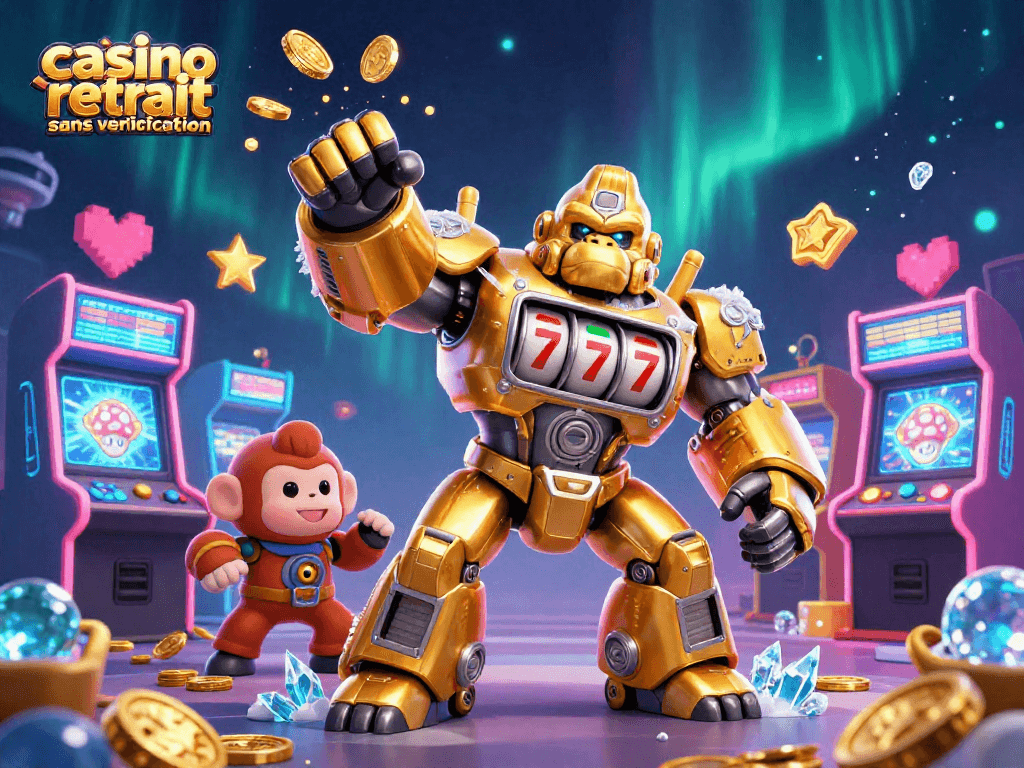 Vivez l'excitation avec casino retrait sans vérification dans un univers coloré de jeux d'arcade et de machines à sous.