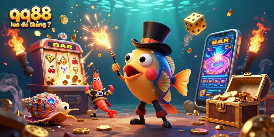 Discover insights about qq88 lừa đảo không ? through a vibrant 3D casino scene illustrating excitement and gambling action.