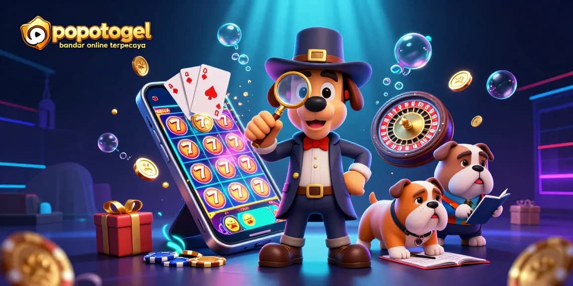 Engage with popotogel bandar online terpercaya adventure in vibrant 3D slot gaming scene filled with treasures.
