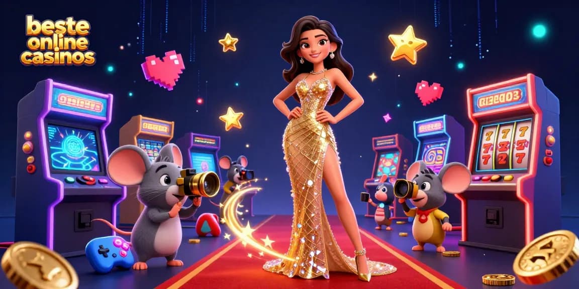Experience the action in beste online casinos with vibrant characters, colorful games, and golden effects