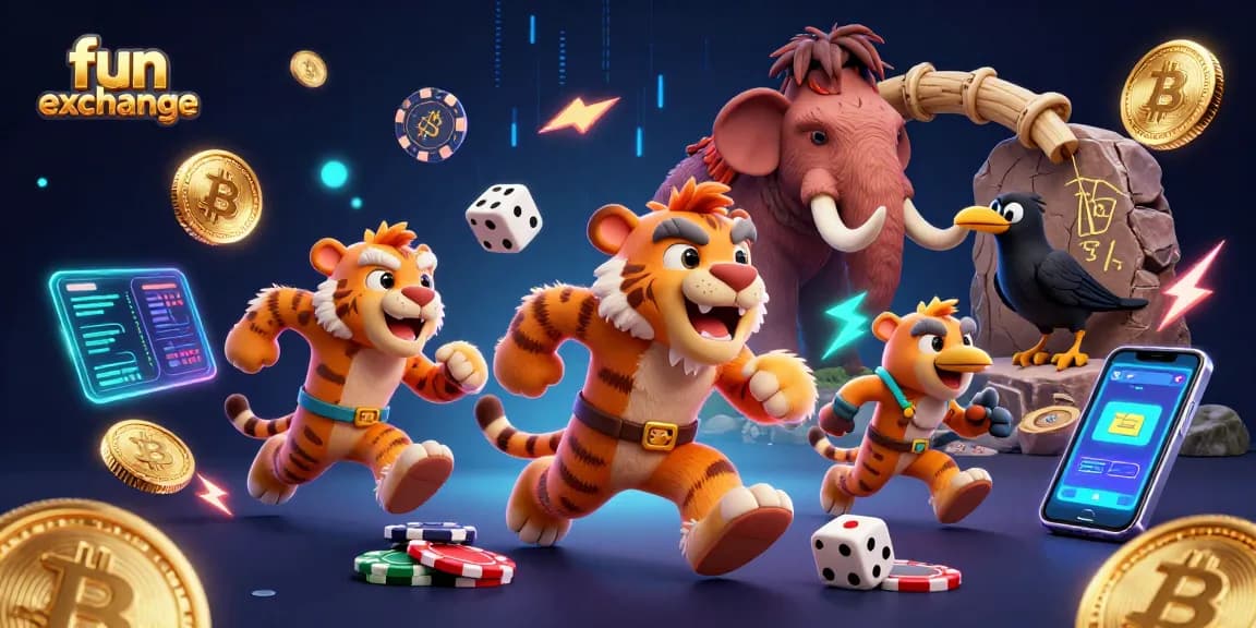 Enjoy fun exchange betting with lively caveman and tiger duo at a prehistoric casino.
