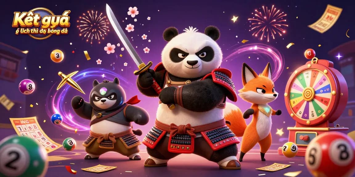 Kết quả và lịch thi đấu bóng đá illustration featuring dynamic characters and vibrant gambling elements