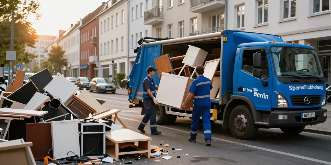 Sperrmüllabholung 80 Euro Berlin team efficiently clearing bulky waste from urban home.