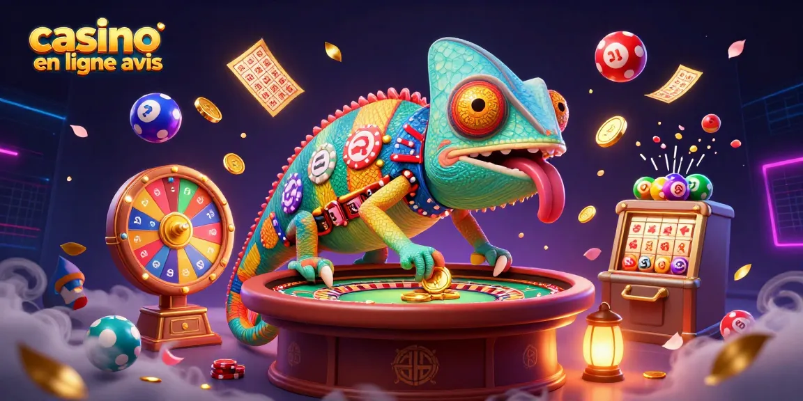 Découvrez l'illustration de casino en ligne avis avec un caméléon propriétaire captivant.