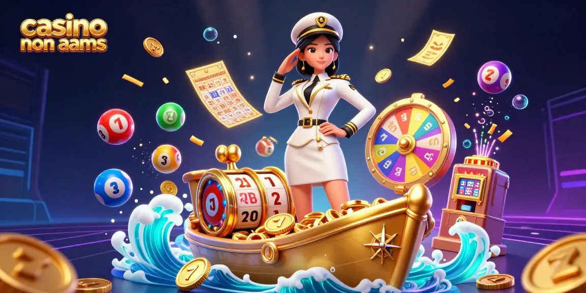 Vivi un'esperienza di gioco emozionante nei casino non AAMS con elementi di lotteria vibranti, rulli delle slot e vincite dinamiche.