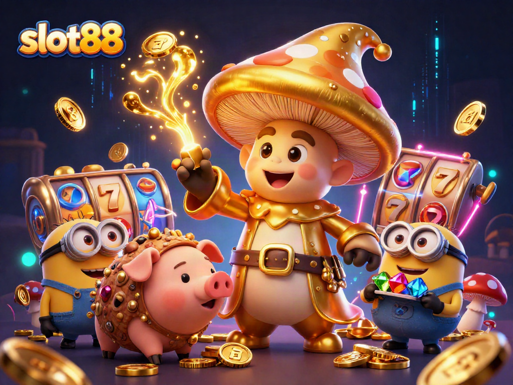 Experience slot88 magic with a golden wizard, truffle pig, and vivid slot elements.