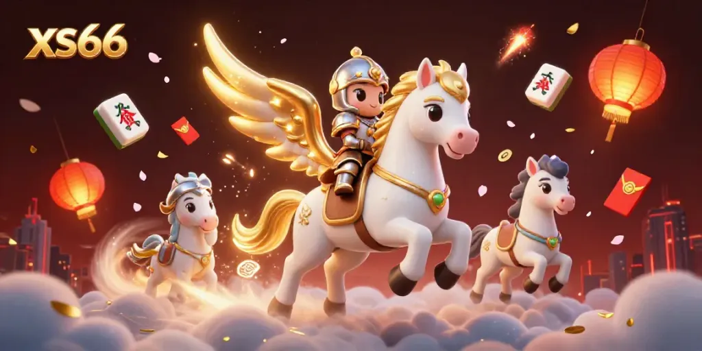 Experience thrilling gameplay at xs66 with a celestial knight and dazzling casino elements!