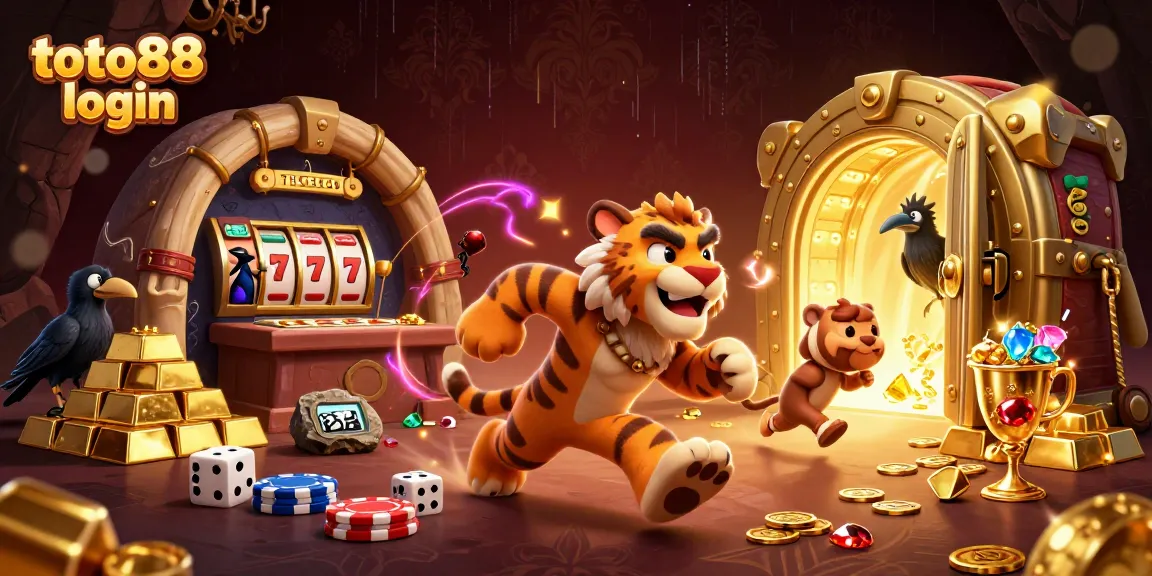 Experience the excitement of playing at a prehistoric casino with toto88 login, featuring vibrant characters and dynamic game elements.