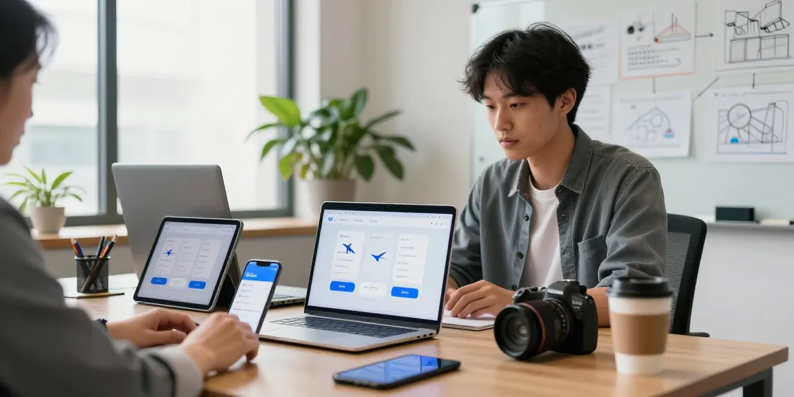 Professional using 纸飞机中文版 app in a modern tech office environment, showcasing productivity.