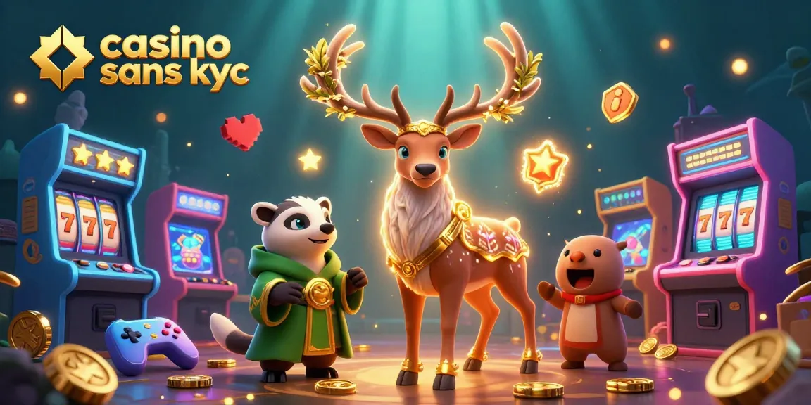 Jouer dans un casino sans KYC avec des personnages magiques et des symboles de chance.