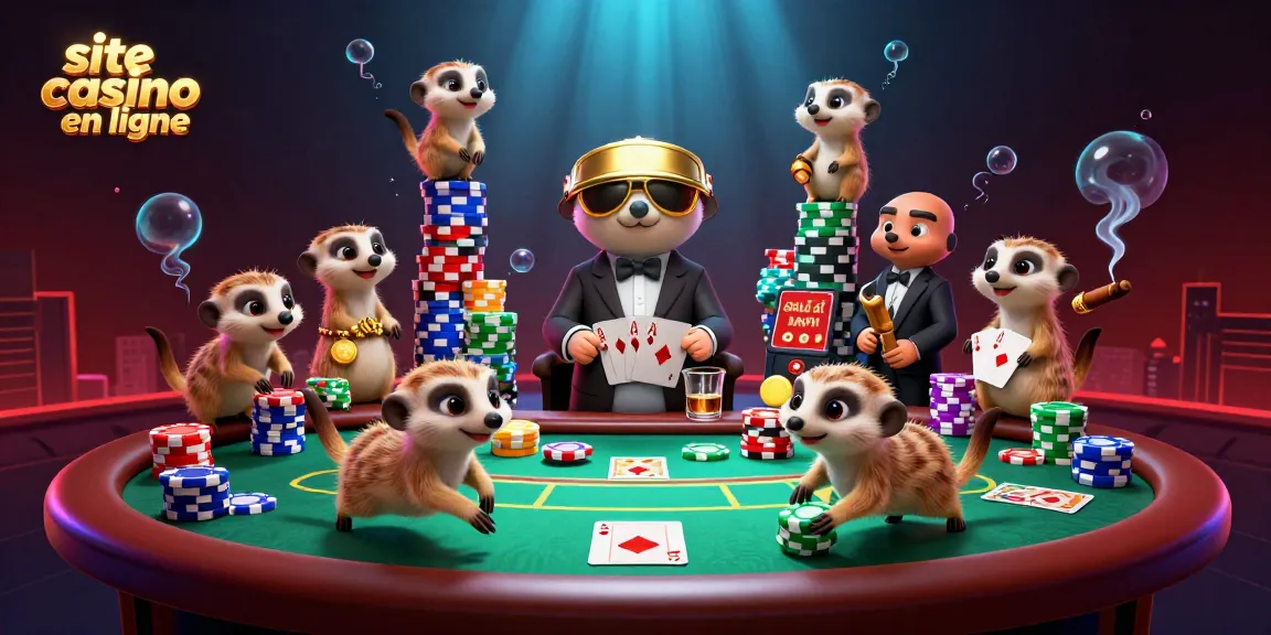 Site de casino en ligne avec des suricates gérant une opération ludique captivante.