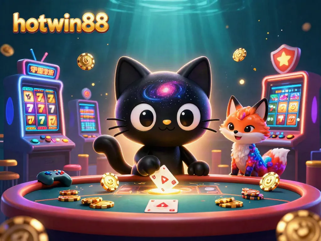 Engage with hotwin88's thrilling slot experience featuring cosmic characters and dazzling casino elements.