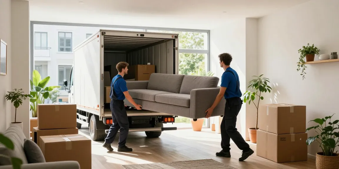 Efficient Wohnungsentrümpelung Berlin scene with professional movers clearing a clutter-free apartment.