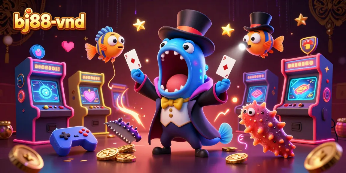 Experience thrilling gaming at bj88-vnd with captivating 3D characters and vibrant casino elements.