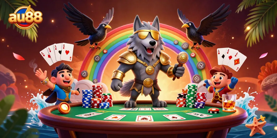 Experience thrilling poker action with Odin's wolf and ravens at au88's casino