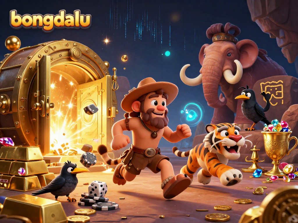 Bongdalu brings excitement as a caveman and sabertooth tiger run a prehistoric casino filled with treasures.