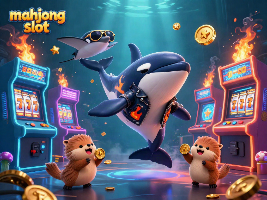 Engage with the mahjong slot experience featuring a dynamic underwater scene with vibrant casino elements.