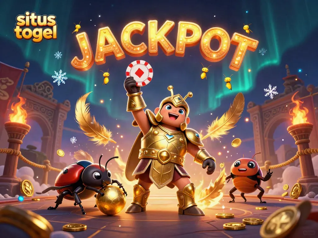 Play the situs togel and win with our triumphant cartoon heroes celebrating a jackpot!