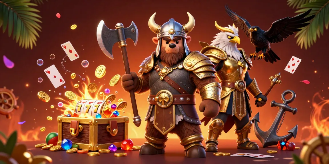 Menangkan slot gacor di dewataslot888 dengan ilustrasi kasino berwarna-warni dan karakter menarik.