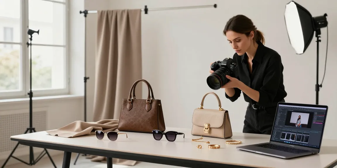 Photographie d'un photographe still life à Milano, capturant des accessoires mode avec un éclairage naturel.