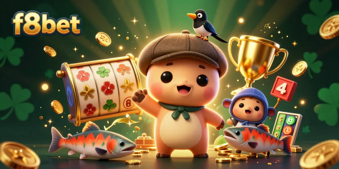 Experience f8bet in an action-packed 3D casino scene filled with vibrant elements and exciting games.
