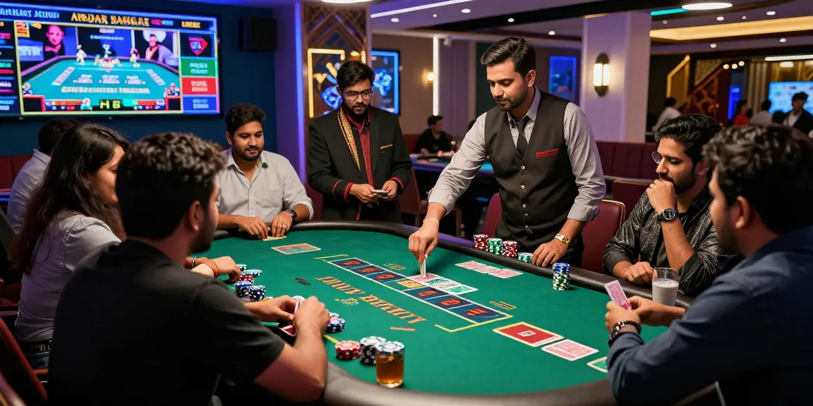 Exciting Andar Bahar live casino action with dealers and players celebrating wins