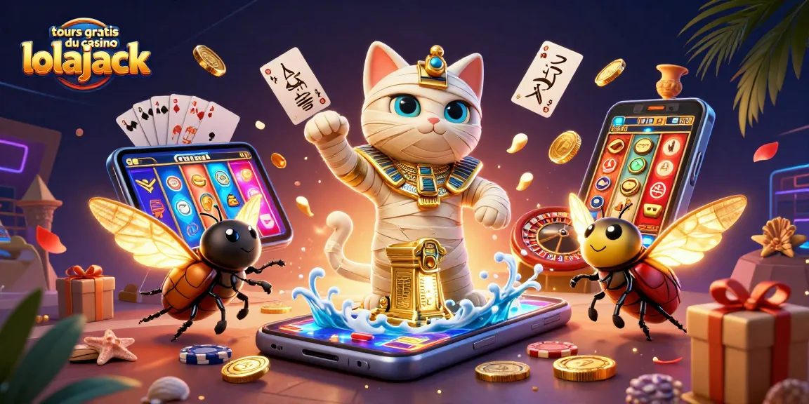 Experience thrilling gameplay with tours gratuits du casino lolajack, featuring an Egyptian mummy cat and golden coins.