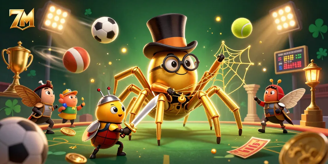 Experience the thrill of 7M sports betting with dynamic sports elements and engaging characters.