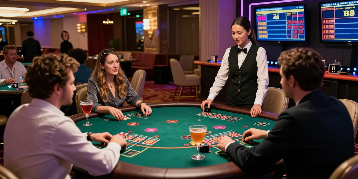 Players enjoying baccarat online at a luxurious casino, showcasing excitement and live gameplay.