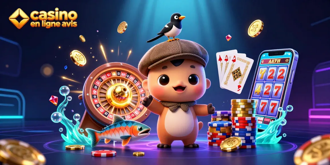 Évaluez les casinos en ligne avec cette illustration incluant un bébé Nessie et une roulette.