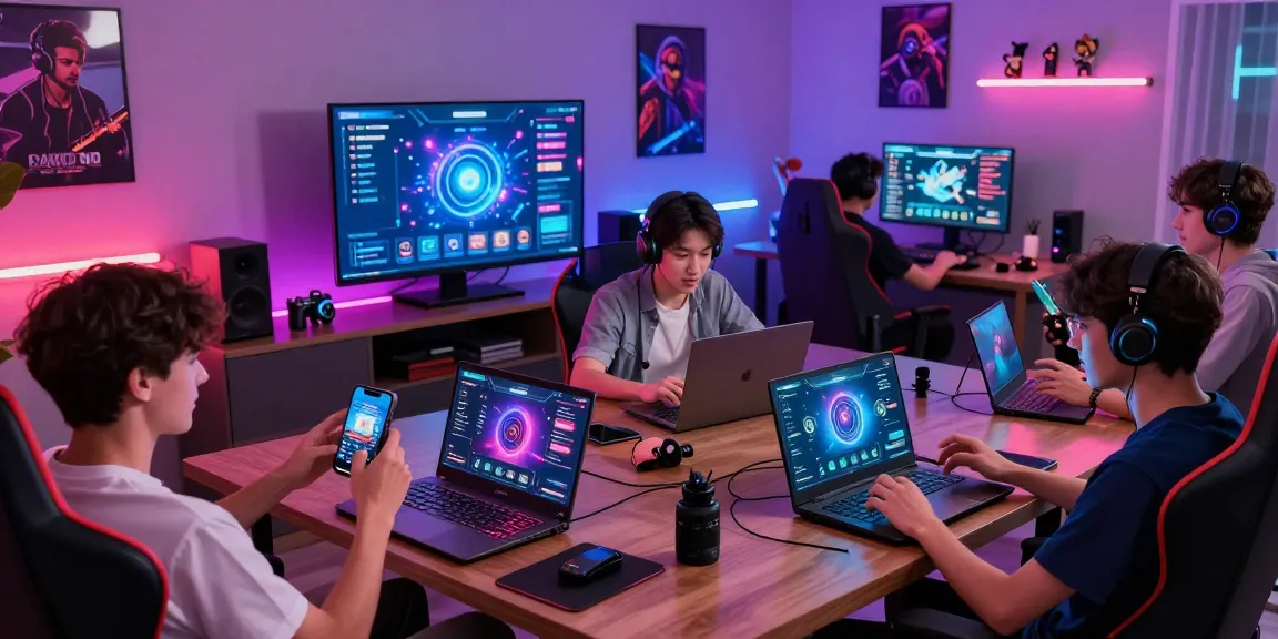 Gamers using pakde4d platform in modern space enjoying immersive digital experience