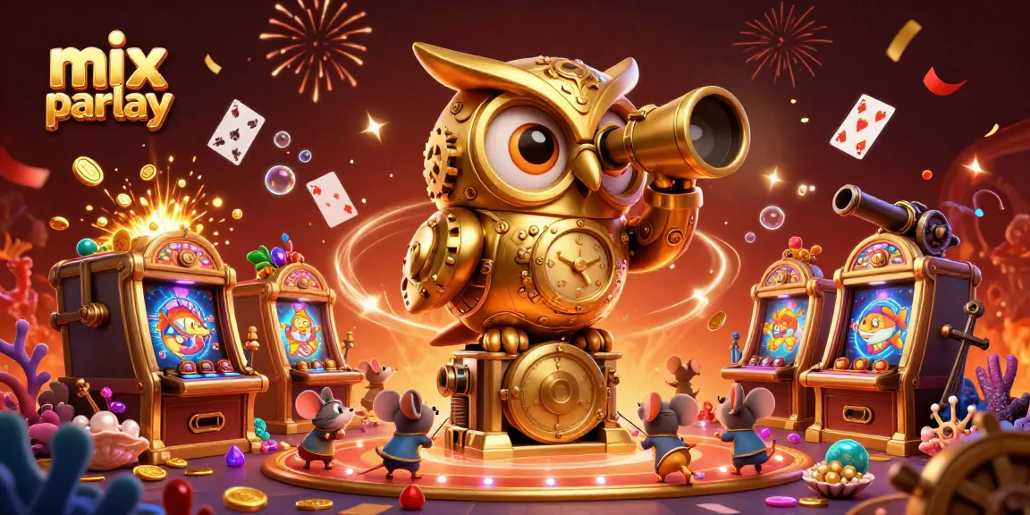 Engage with mix parlay strategies through vibrant casino visuals featuring cartoon characters.