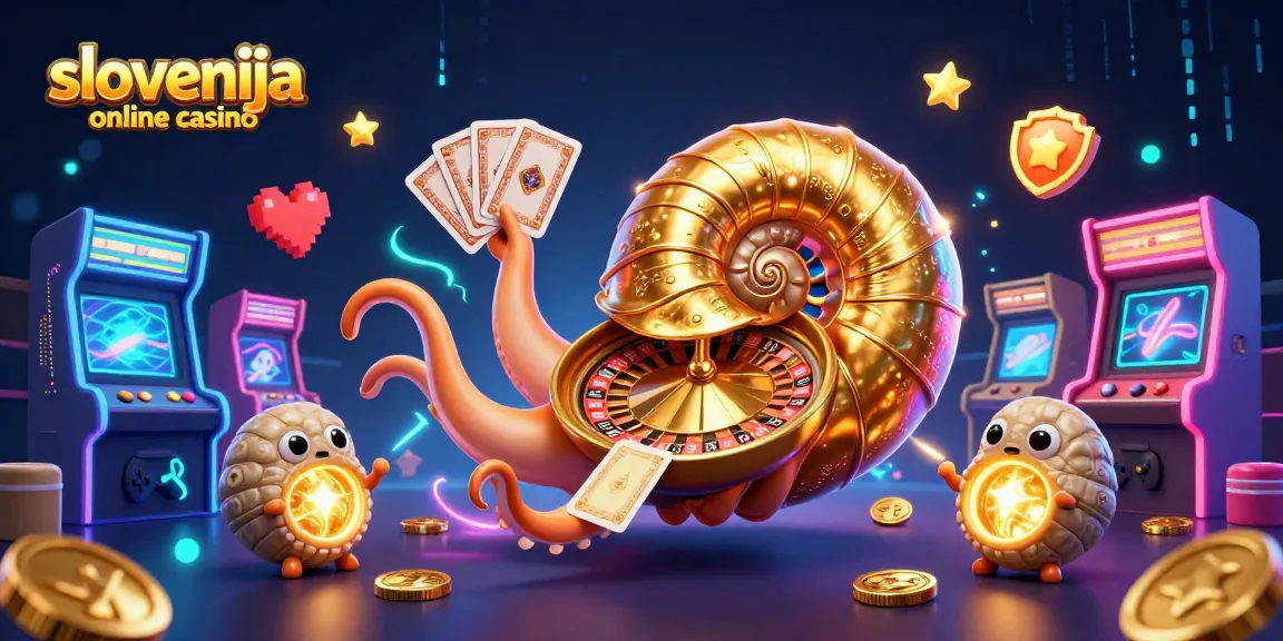 Slovenija online casino v edinstveni 3D ilustraciji, ki prikazuje nautilus kot ruletno kolo.
