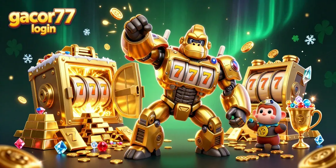 Engage with gacor77 login for an unparalleled gaming experience featuring a golden gorilla mech!